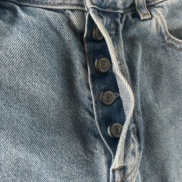 PacSun High Rise Straight Leg Jeans Raw Hem Button Fly Light Wash Size 27 - Picture 5 of 12